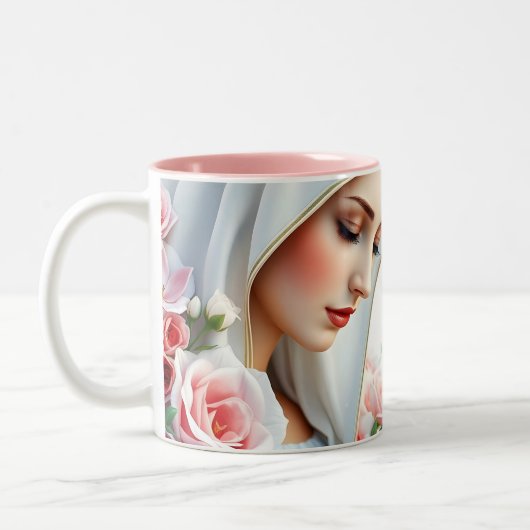 Psalm 46:5 Christelijk Bijbelvers Maagd Maria Tweekleurige Koffiemok (Links)