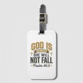 Psalm 46_5 Christelijke typografie Vector Bagagelabel (Voorkant (verticaal))