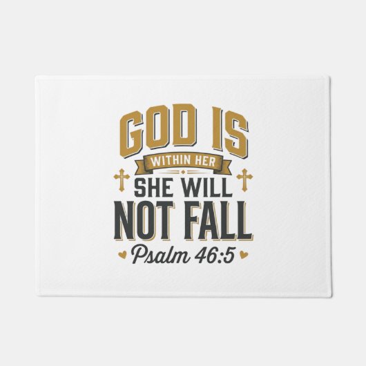 Psalm 46_5 Christelijke typografie Vector Deurmat (Voorkant)