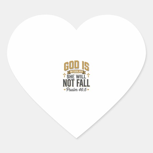 Psalm 46_5 Christelijke typografie vector Hart Sticker (Voorkant)