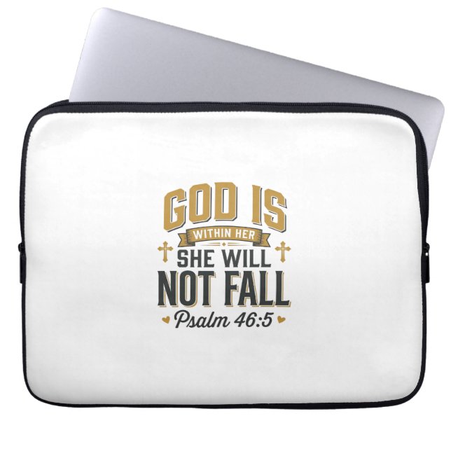 Psalm 46_5 Christelijke typografie Vector Laptop Sleeve (Voorkant)