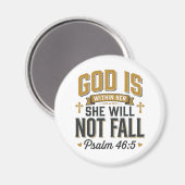 Psalm 46_5 Christelijke typografie Vector Magneet (Voorkant / Achterkant)