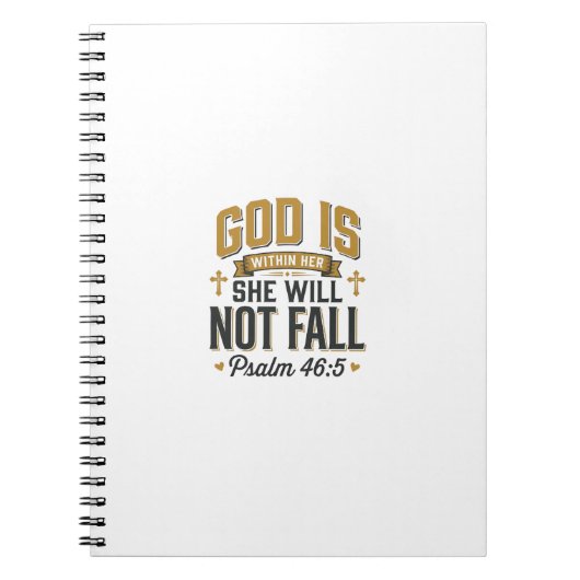 Psalm 46_5 Christelijke typografie Vector Notitieboek (Voorkant)