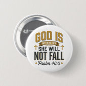 Psalm 46_5 Christelijke typografie vector Ronde Button 5,7 Cm (Voorkant /achterkant)
