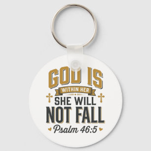 Psalm 46_5 Christelijke typografie vector Sleutelhanger