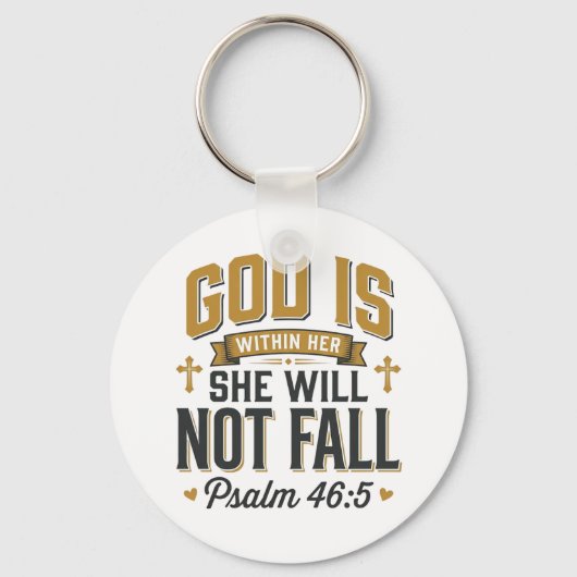 Psalm 46_5 Christelijke typografie vector Sleutelhanger (Voorkant)