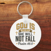 Psalm 46_5 Christelijke typografie vector Sleutelhanger (Voorkant)