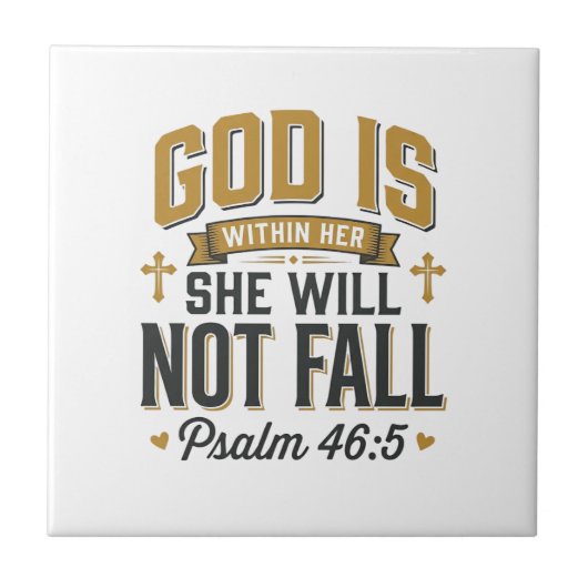 Psalm 46_5 Christelijke typografie Vector Tegeltje (Voorkant)