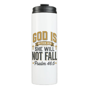 Psalm 46_5 Christelijke typografie Vector Thermosbeker