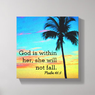 Psalm 46:5 Gewikkeld Canvas Afdruk