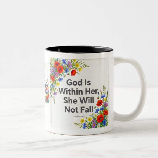 Psalm 46:5 GOD Is Binnen Haar Christelijke Mok (Rechts)