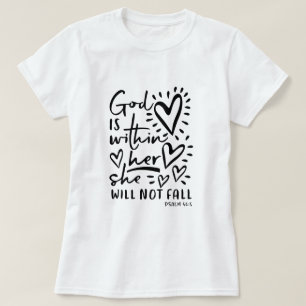 Psalm 46:5 God is binnen haar T-shirt