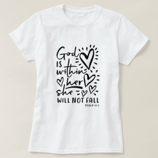 Psalm 46:5 God is binnen haar T-shirt