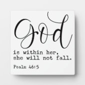 Psalm 46:5 God is binnen haar Teken van de Schrift Fotoplaat (Voorkant)