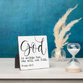 Psalm 46:5 God is binnen haar Teken van de Schrift Fotoplaat (Insitu)