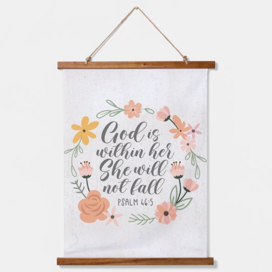 Psalm 46:5 God is binnen haar zij zal niet herfste Hangend Wandkleed (Voorkant)