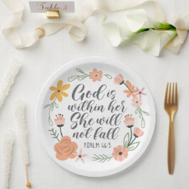 Psalm 46:5 God is binnen haar zij zal niet herfste Papieren Bordje