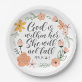 Psalm 46:5 God is binnen haar zij zal niet herfste Papieren Bordje (Voorkant)