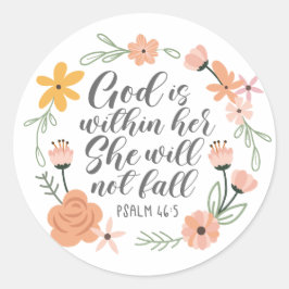 Psalm 46:5 God is binnen haar zij zal niet herfste Ronde Sticker