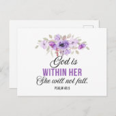 Psalm 46:5 God is in haar Schriftbloem Briefkaart (Voorkant / Achterkant)