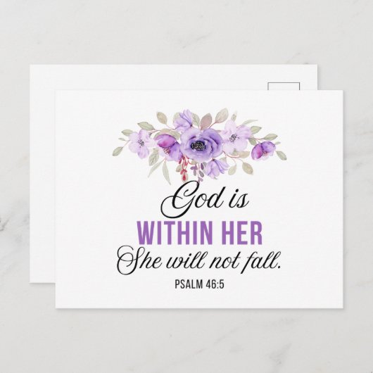 Psalm 46:5 God is in haar Schriftbloem Briefkaart (Voorkant / Achterkant)