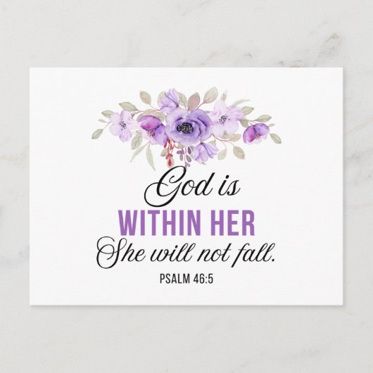 Psalm 46:5 God is in haar Schriftbloem Briefkaart (Voorkant)