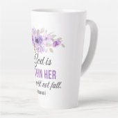 Psalm 46:5 God is in haar Schriftbloem Latte Mok (Rechterhoek)