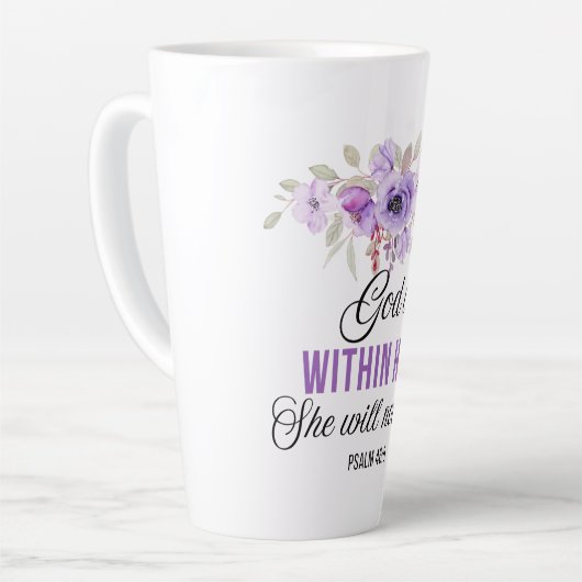 Psalm 46:5 God is in haar Schriftbloem Latte Mok (Linkerhoek)