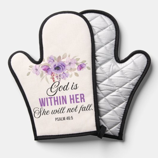 Psalm 46:5 God is in haar Schriftbloem Ovenwant (Voorkant / Achterkant)