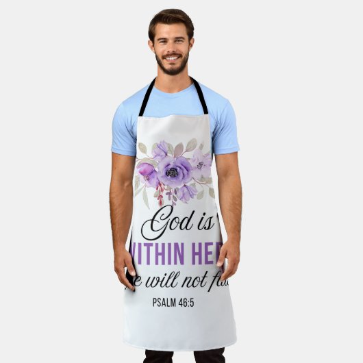 Psalm 46:5 God is in haar Schriftbloem Schort (Gedragen)