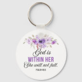Psalm 46:5 God is in haar Schriftbloem Sleutelhanger (Voorkant)