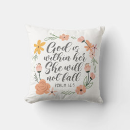 Psalm 46:5 God is within her she will not fall Kussen