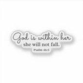 Psalm 46:5 God is within her Sticker (Voorkant)
