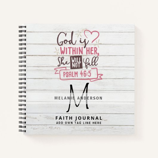 Psalm 46.5 God zit in haar dat ze niet zal herfste Notitieboek (Voorkant)