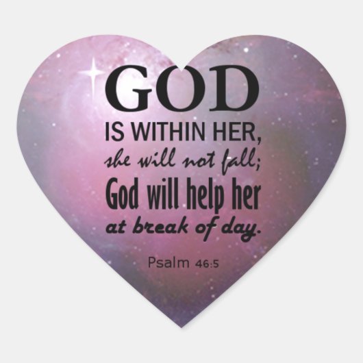 Psalm 46:5 hart sticker (Voorkant)