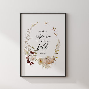 Psalm 46:5 Schriftposter – God Is Within Her Poster