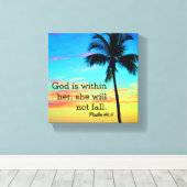 Psalm 46:5 Verpakt Canvas (Insitu (Houten vloer))