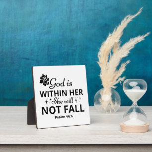 Psalm 46:6 Moederdag Tafelblad Plaque Fotoplaat