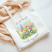 Psalm 46 Christelijke wilde bloemen Tote Bag