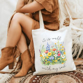 Psalm 46 Christelijke wilde bloemen Tote Bag