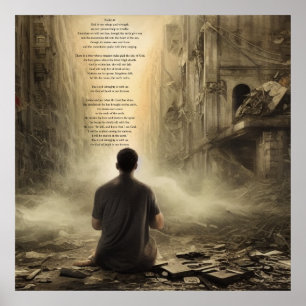 Psalm 46, gebed te midden van verwoesting poster