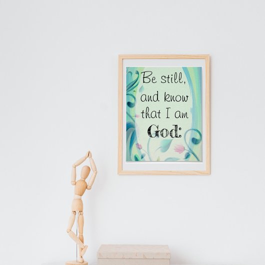 Psalm 46 is nog steeds en weet roze Floral Poster