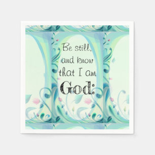 Psalm 46 nog steeds roze Floral Servet