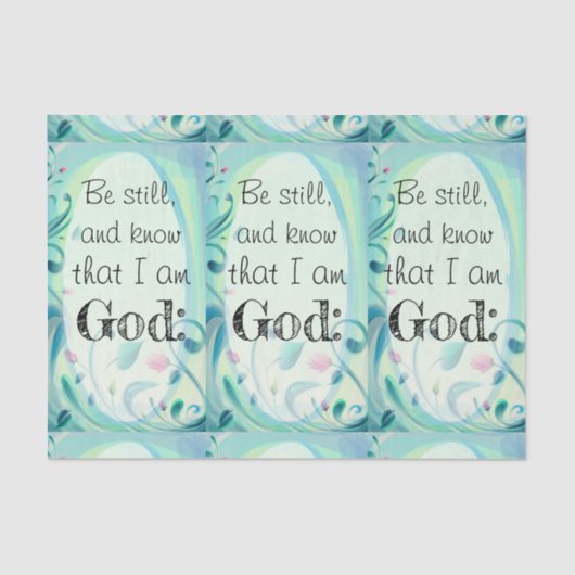 Psalm 46 nog steeds roze Floral Tissuepapier (Voorkant)