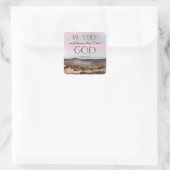 Psalm 46 Schriftuur Rust Woestijn Landschap Vierkante Sticker (Tas)