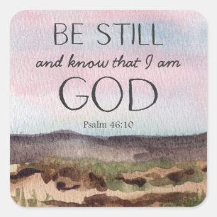 Psalm 46 Schriftuur Rust Woestijn Landschap Vierkante Sticker
