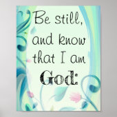 Psalm 46 Wees stil en weet Roze bloem Poster (Voorkant)
