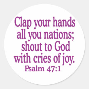 Psalm-47-1 Ronde Sticker