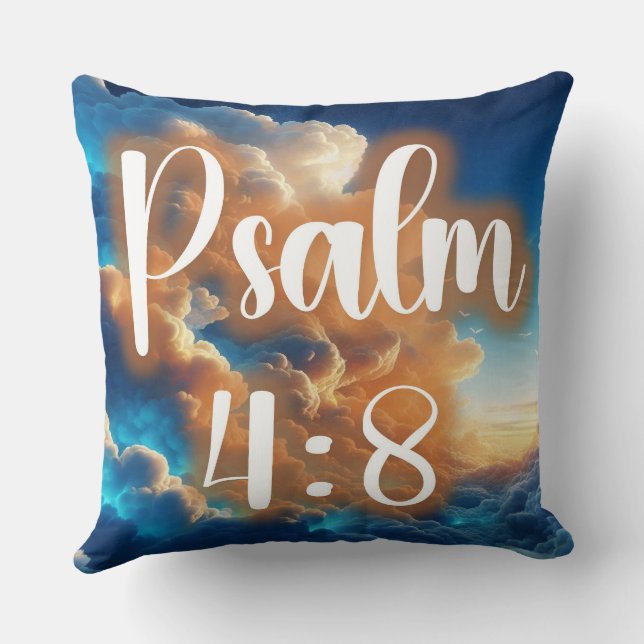Psalm 4:2 gegooid kussen decoratie (Achterkant)