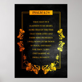 Psalm 4:7-8 Bijbelversie Poster